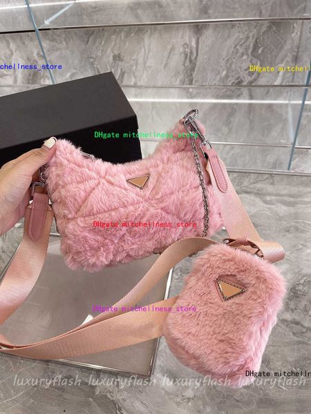 

womens designers plush bag cross body hobo shouler purses 3pcs luxurys fashion handbag coin purse 21ss latest winter ladies