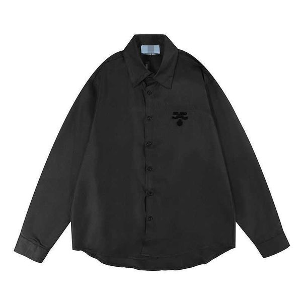 

fashion brand logo embroidered shirt men women silk polo shirts designer tshirt casual sleeve tee cardigan sweatshirt, White;black