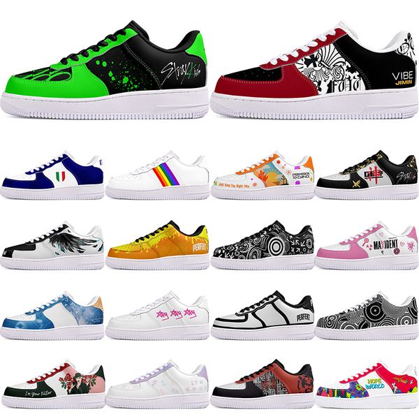 

DIY shoes winter Glossy autumn mens Leisure shoes one for men women platform casual sneakers Classic cartoon graffiti trainers comfortable sports 102390
