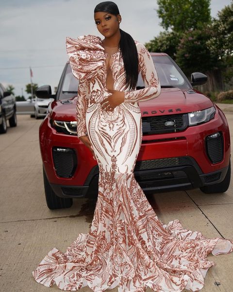 

2023 arabic aso ebi mermaid gold prom dress sequined lace evening formal party second reception birthday engagement gowns dresses robe de so, Black