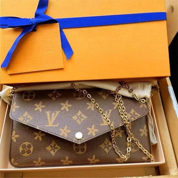 

2023 shoulder bags 3pcs set luxury designer wallet shoulder bag women classic flower pochette felicie bag leather clutch tote messenger bags