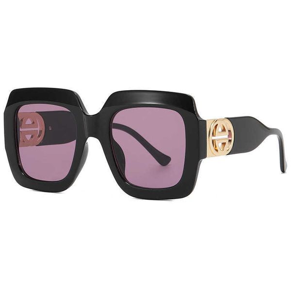 

new 86567 ins women's street p square fashion sunglasses, White;black