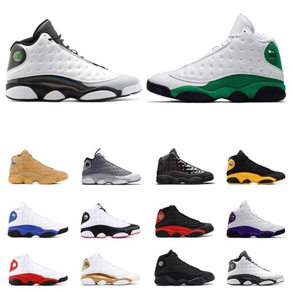 

mens 13 basketball shoes 13s lucky green court purple black cat bred sports sneakers trainers athletic size 7-13 hsltrade88217n