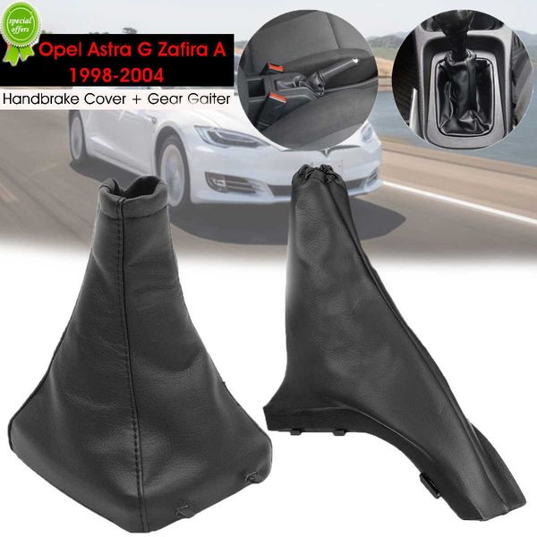 

new car parking handbrake grips sleeve cover and gear shift knob gaiter boot cover pu leather for opel astra g zafira a 1998-2004