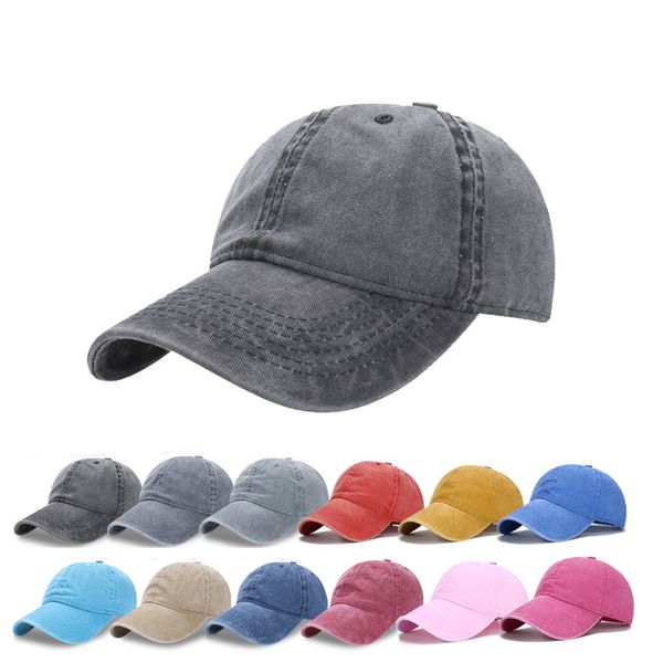 

brim hat washed vintage distressed adjustable men women denim plain cotton suede baseball dad jeans hat lxy377, Blue;gray