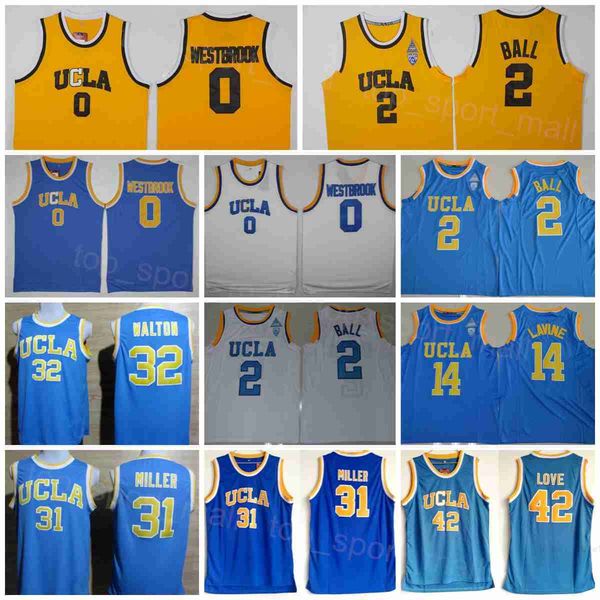

ucla bruins college basketball kevin love jersey 42 reggie miller 31 bill walton 32 zach lavine 14 russell westbrook 0 lonzo ball 2 all stit, Black