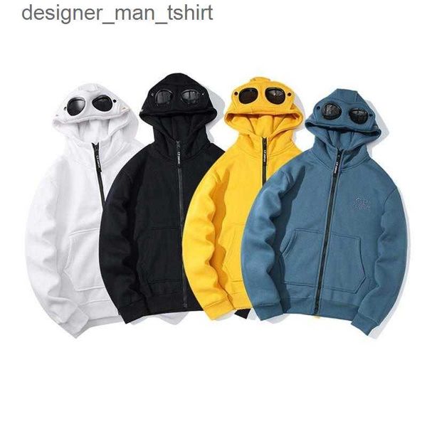 

men's hoodies & sweatshirts streetwear hip hop men round lens cp sweatshirt pullover pure cotton hooded fleece warm harajuku oversized, Black