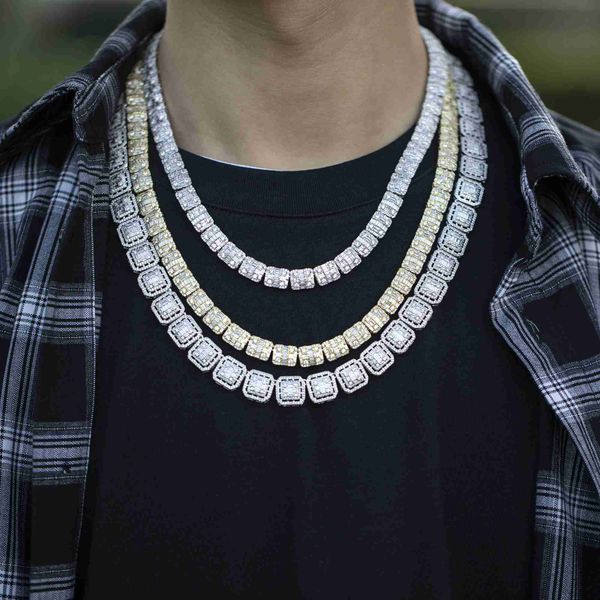 

fine jewelry hip hop iced out tarnish necklace sterling silver customised moissanite diamond necklace