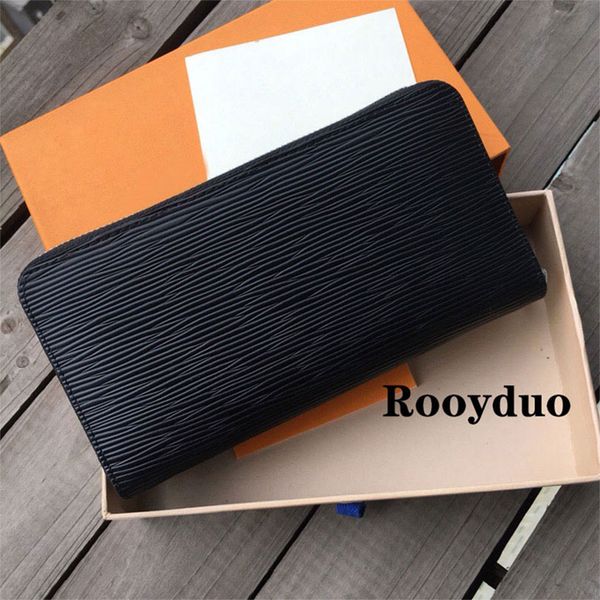 

rooyduo millionaire zipper wallet genuine leather cards coins purses luxury mens wallets stripes purse card holder coin holders brown flower, Red;black