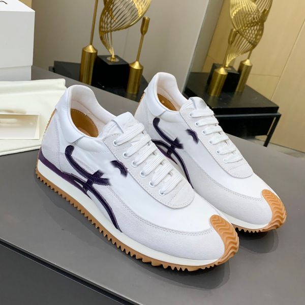 

luxury casual shoes nylon suede lace-up men's and women's lowes sneakers soft uppers honey rubber wavy soles. hb8l, Black