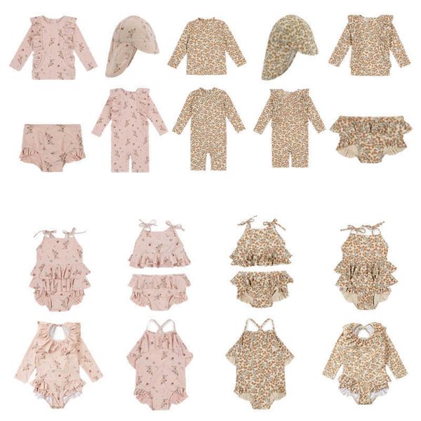 

toddler girls boys swimming suits new summer ks brand baby hawaii clothes kids flower swimwear children swimsuits cute bikini p230331, White