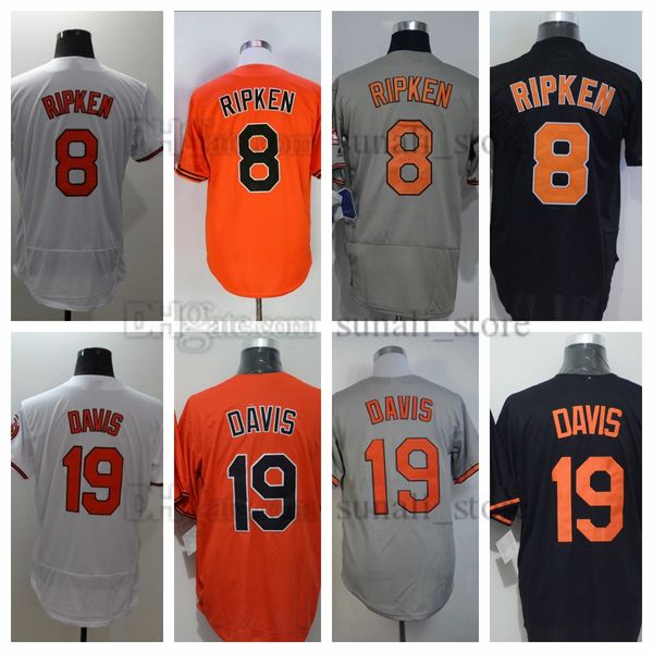 

mitchell and ness vintage baseball 19 chris davis jerseys 8 cal ripken jr. stitched breathable sport white black pullover grey, Blue;black