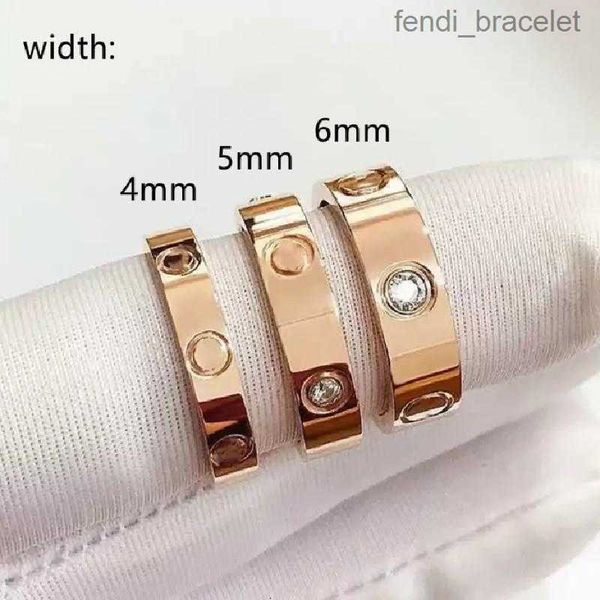 

2023 designer ring titanium steel love band ring men and rings for woman jewelry couple gifts size 5-11, Slivery;golden