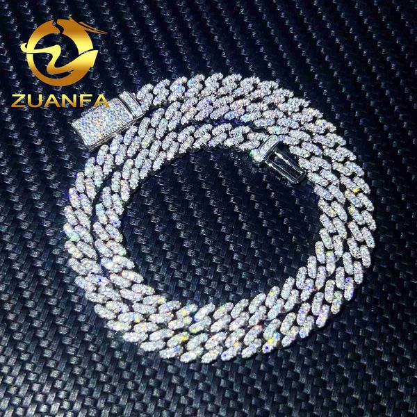

selling pass diamond tester 925 sterling silver hip hop 6mm 8mm 10mm iced out vvs moissanite diamond cuban link chain