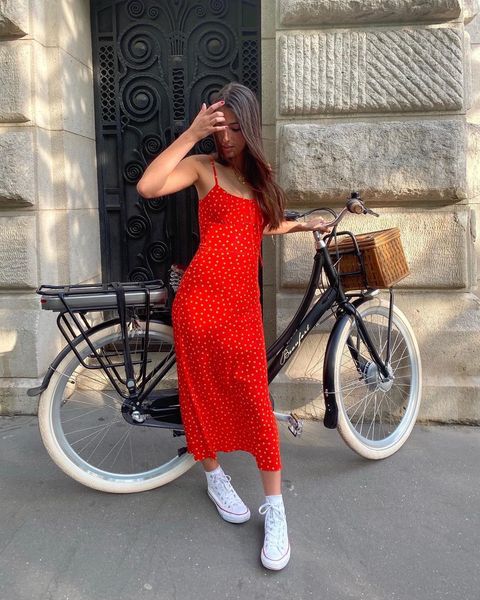 

american designer dress dot printed silk red dress, Black;gray