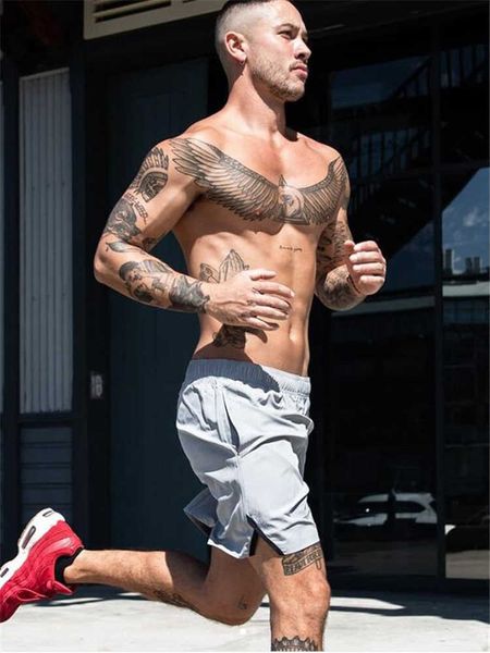 

men's shorts new brand summer fitness mens sportswear gyms short pants fast dry joggers men bodybuilding workout beach p230308, White;black