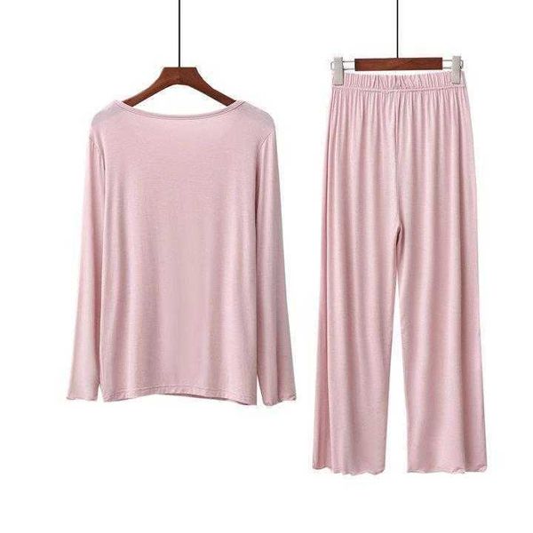 

modal cotton round neck pajamas two piece set womens summer thin flying short