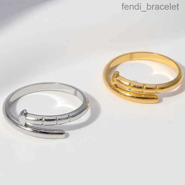 

designer nail ring women luxury designer jewelry couple love rings stainless steel alloy gold-plated process fashion accessories never fade, Slivery;golden