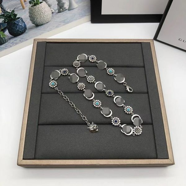 

brass women designer necklace pendant bracelet luxury earrings fashion jewelry christmas gift without box gn-066, Silver