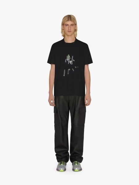 

men's t-shirt t shirt slim fit short sleeve cotton breathable tee r luxury letters print shirts 2023 spring summer high street casual m, White;black