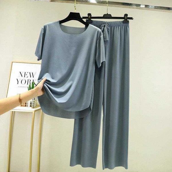 

summer seamless ice silk thread mask home womens loose plus size crew neck short