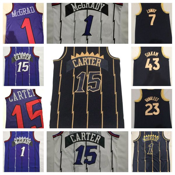 

basketball jersey 15 vince''carter tracy 1 mcgrady 7 lowry, Black;red