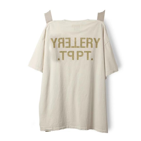 

23ss limited classic woman men's t-shirts hip-hop washed breaking news tee letter printed vacation summer short sleeve fashion breathab, White;black