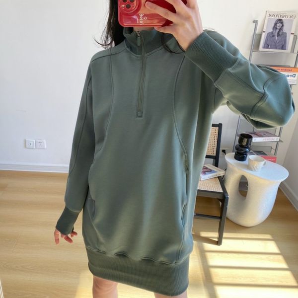 

ll yoga long sleeve sweater dresses sports skirts for outdoor training fitness casual fashion