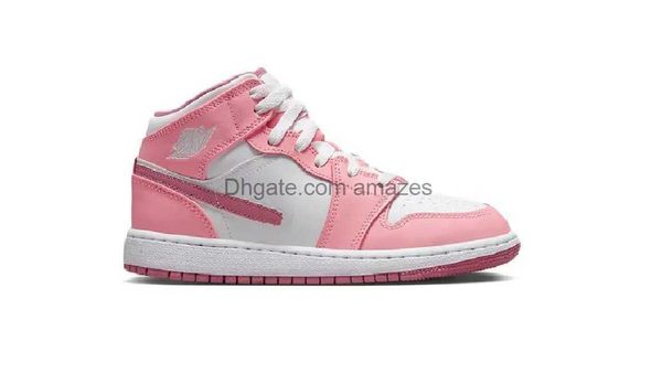 

shoes 1 mid valentine's day gs coral chalk desert berry white pink sports sneakers size eur 36-46