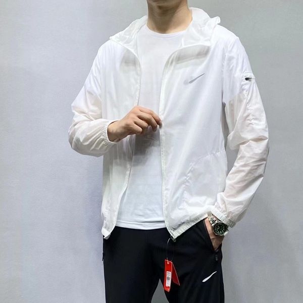 

men's jackets designer hooded outerwear zipper light jackets windproof suntan prevention windbreaker casual woman jacket coat clothing, Black;brown