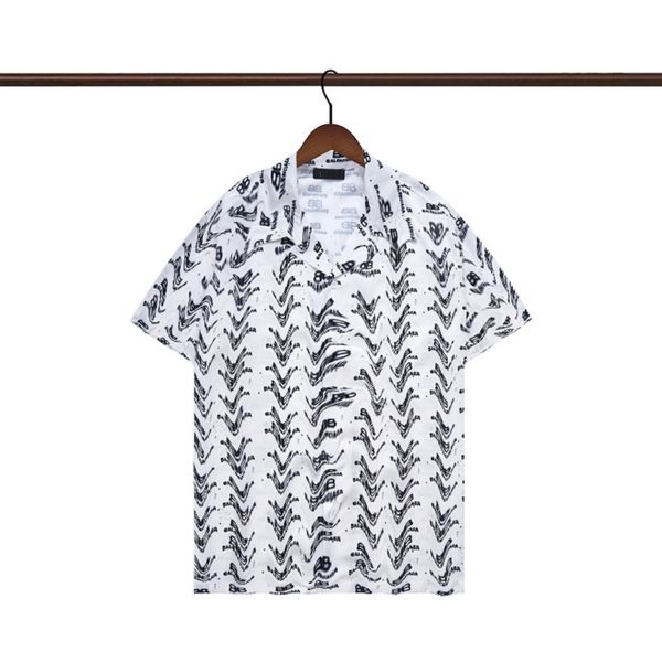 

luxury men's casual shirts letter print women's hawaiian shirts loose beach seaside all with street style fashion designer short s, White;black