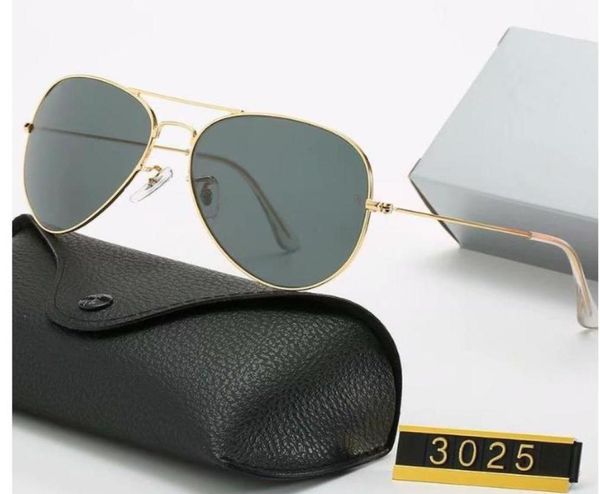 

designer aviator 3025r sunglasses for men rale ban glasses woman uv400 protection shades real glass lens gold metal frame driving 9842535, White;black