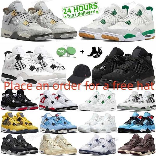 

4 basketball shoes for men women 4s pine green military black cat sail red thunder white cactus jack university blue infrared cool grey mens