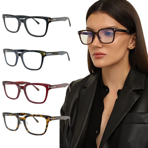 

New Designer Optics eyewear TF5859-D-B Fashion Square Simple Mens and Womens Glasses Plate Frame Eye Protection Lunettes work and have original boxes in the office