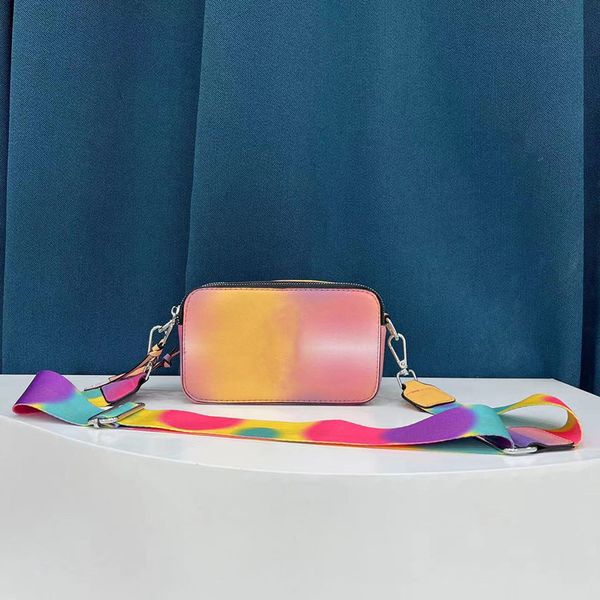 

designer bag snapsnew multicolor shoulder bags camera women fashion tie dye luxury leather crossbody glitter strap purse greyhg