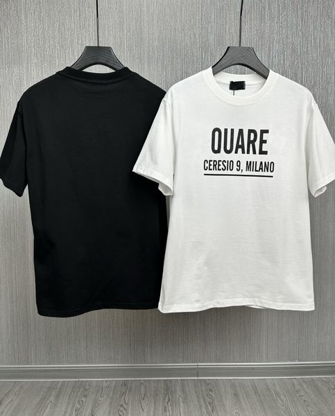 

23ss brand men t-shirt designer d2 mens polo shirt luxury dsquare print shorts o-neck short sleeve men's shirts dt2825, White;black