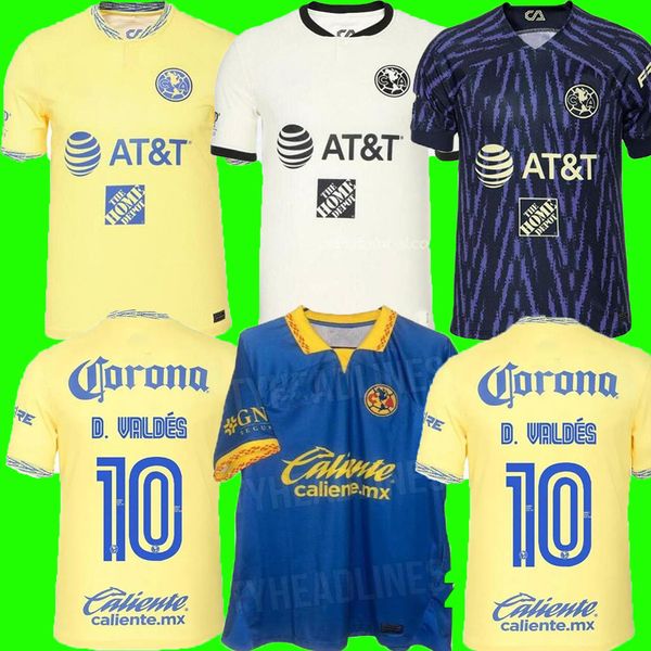 

2023 2024 club america away soccer jerseys home special edition third r.martinez d.valdes g.ochoa fidalgo henry pre match 23 24 football men, Black;yellow
