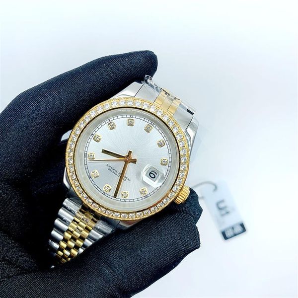 

50%off 41mm 36mm automatic mechanical mens watches bezel stainless steel women diamond watch waterproof luminous wristwatches315q, Slivery;brown