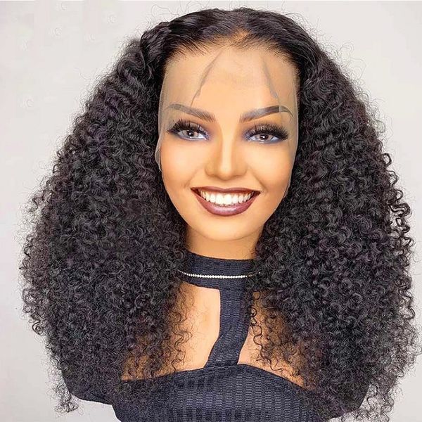 

180 density jerry curl lace front wigs human hair 18-24inch, Black;brown