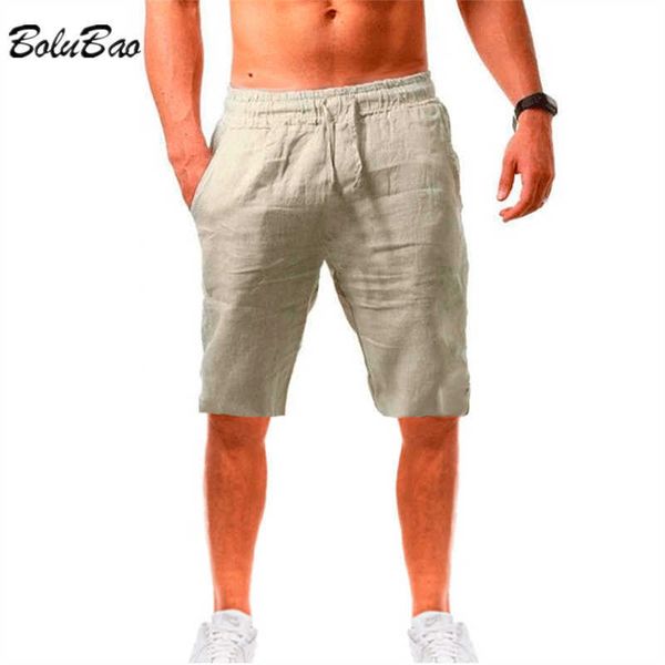 

men's shorts bolubao casual linen breathable solid color home outdoor cool straight loose thin summer beach male p230308, White;black