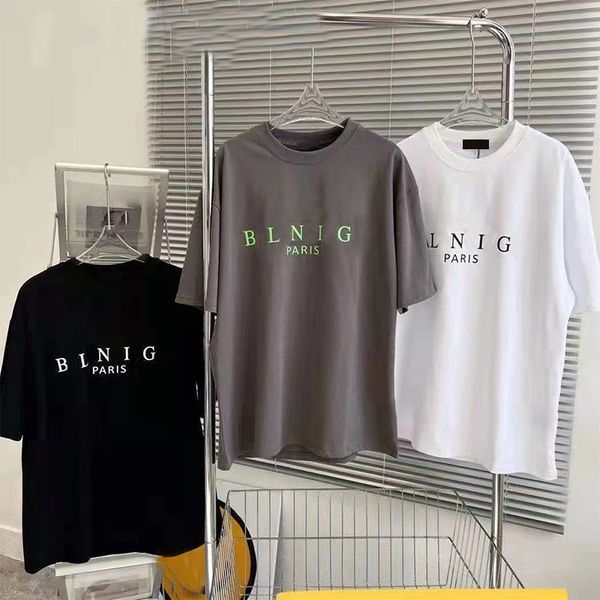 

2023 men's t-shirts pure cotton round neck letters printed t shirt designer european brand luxury summer casual t-shirt for mens womens, White;black