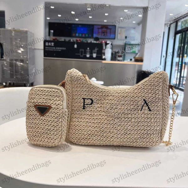 

summer beach bag new woman straw bags nylon shoulder bags hobos handbags chain purses designer crossbody lady small totes stylisheendibags