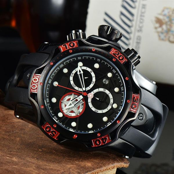 

big case mens watches for brazilian all dial work chronograph quartz movement watch rubber strap sport wristwatch gold color heavy264e, Slivery;brown