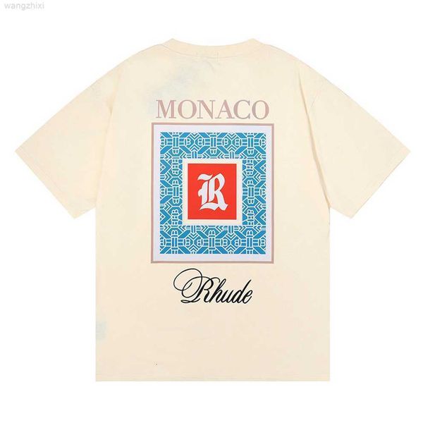 

fashion mens designer t shirts rhude wholesale clothing men casual short sleeve t-shirts 100%cotton luxury brandsrjr, Black