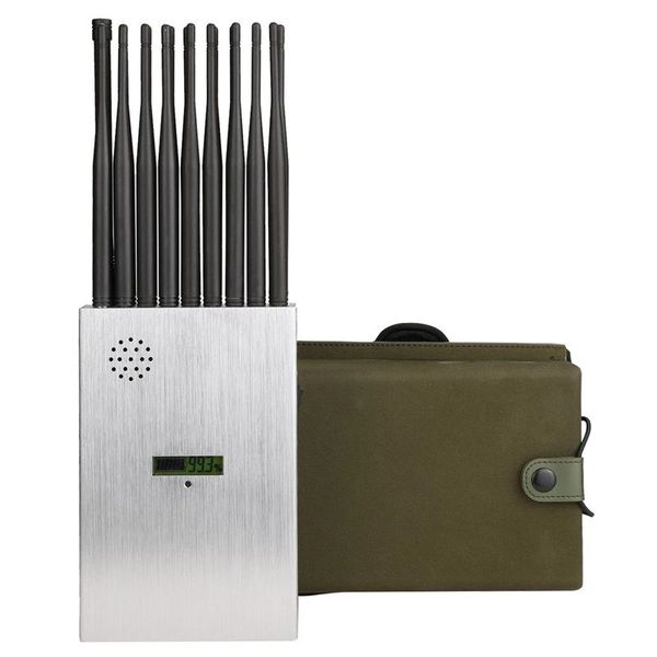 

super powerful 18 bands jamm ers shield gps wifi vhf/uhf 315 433 868 cdma gsm2g 3g 4g 5g mobile phone signal isolator, Silver