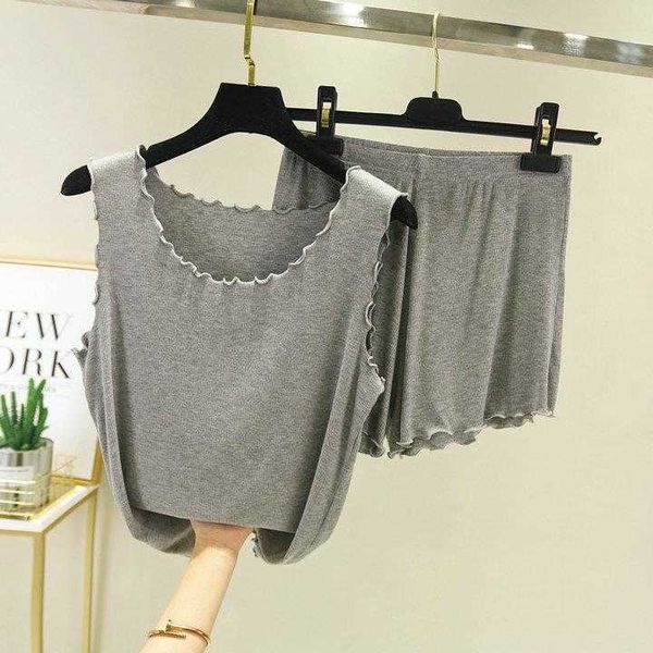 

spring and summer wooden ear modal mask camisole shorts home sleep clothes two