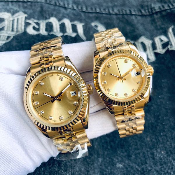 

datejust gold fashion mens watch luxury watch size 41mm 36mm for womens stainless steel waterproof 50 m life color is complete with box, Slivery;golden