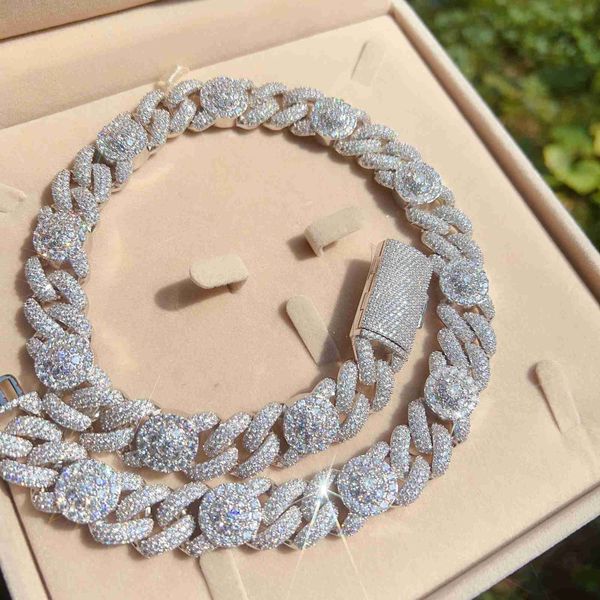 

new arrivals fashion 925 sterling silver real gold vvs moissanite cuban link chain