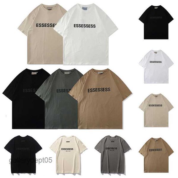

ess 2023 mens t shirts women designers essent-shirts thick cotton version summer tshirt tees fashion man casual letter polos clothing, White;black