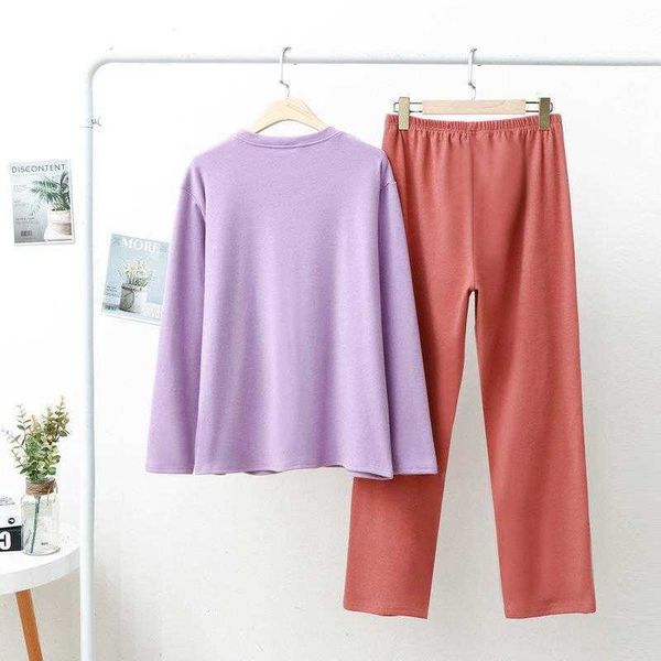 

autumn and winter de velvet pajamas womens suit loose contrast color double sided